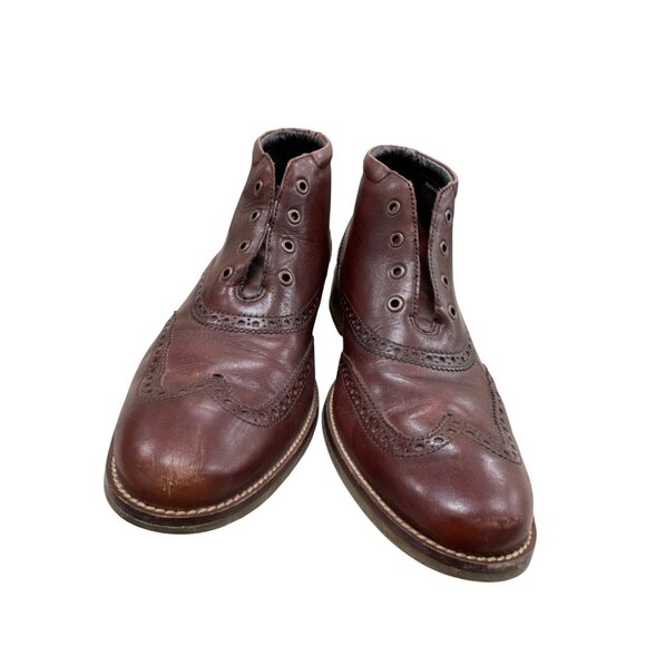 Cole Haan Mens Brown Leather Ankle Wingtip Boots 8M SKU 7796 - Picture 5 of 14